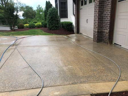 Residential concrete driveway cleaning